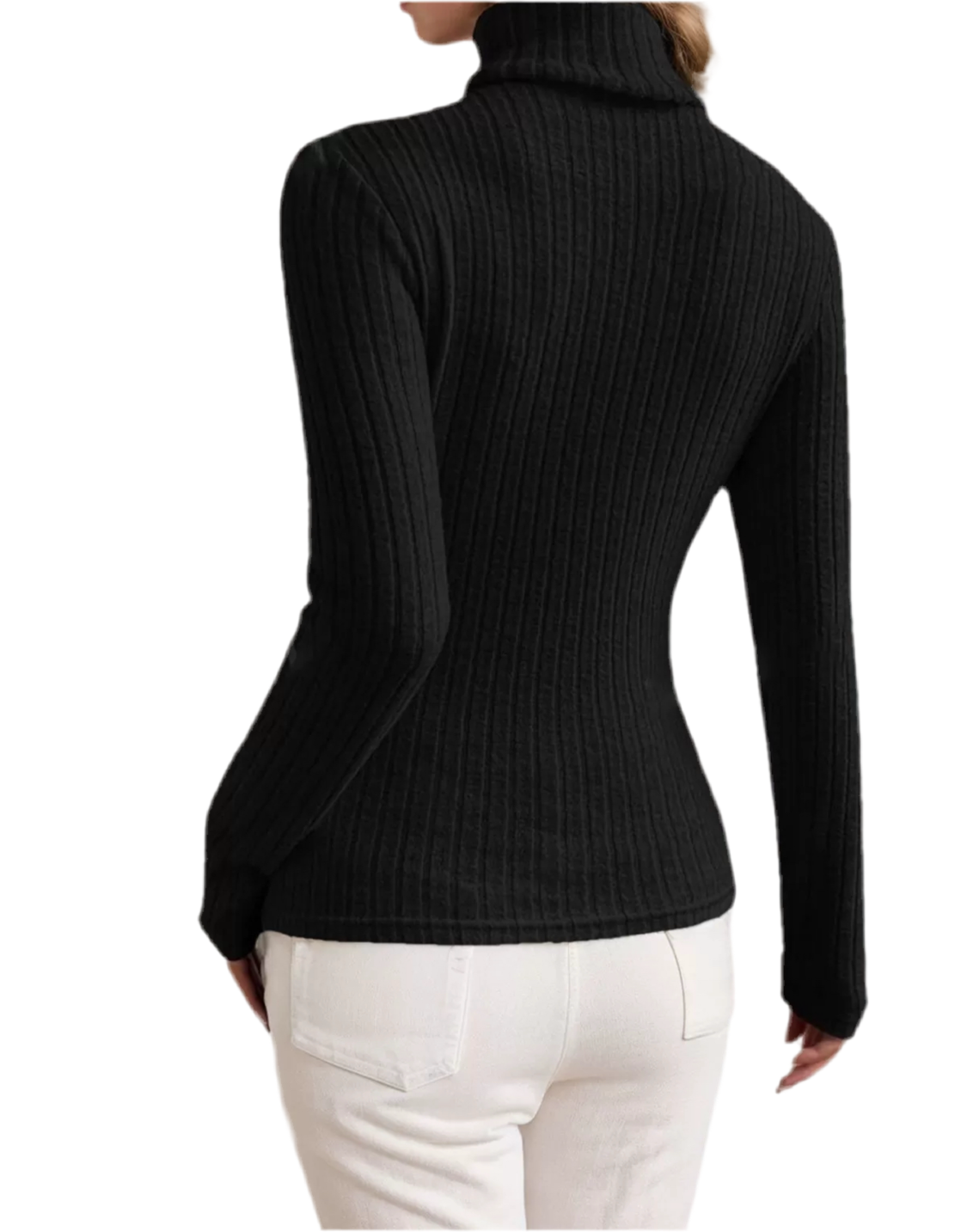 Stripes High Turtle Neck Knit Sweater