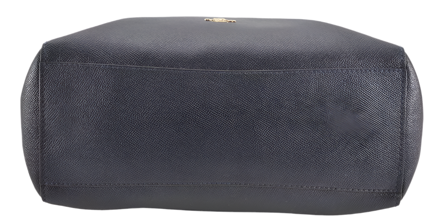 COACH Vintage Shoulder Tote Bag Leather Navy Blue