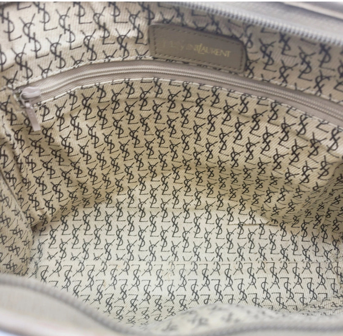 Yves Saint Laurent Coated Canvas Leather Trimmed Clutch Preowned