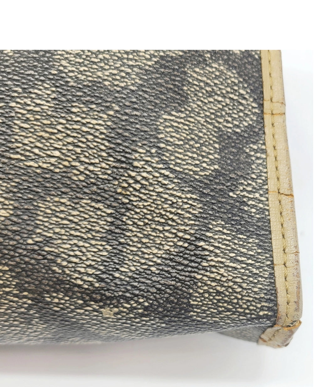 Yves Saint Laurent Coated Canvas Leather Trimmed Clutch Preowned