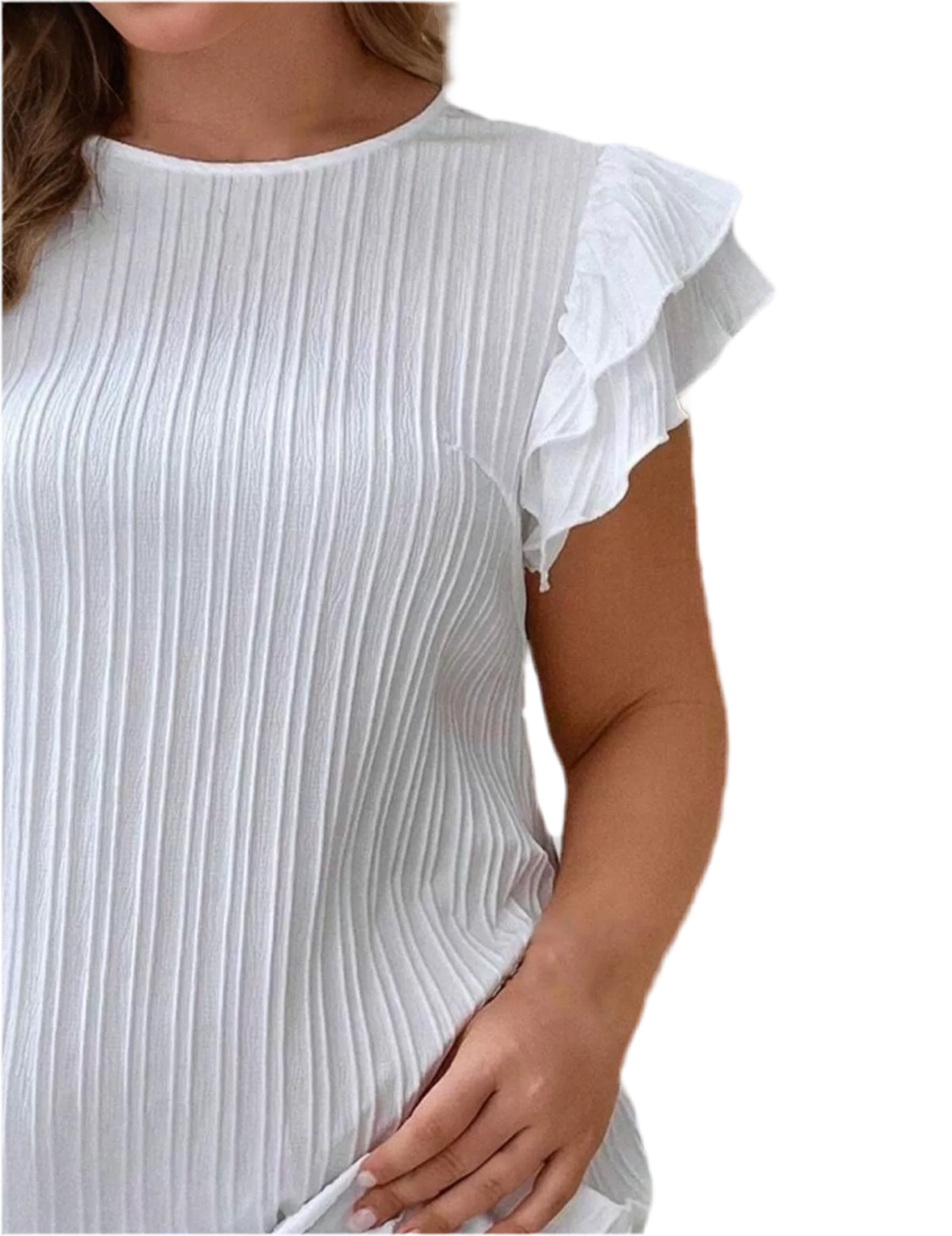Plus Size Solid Tiered Sleeve A-line Dress