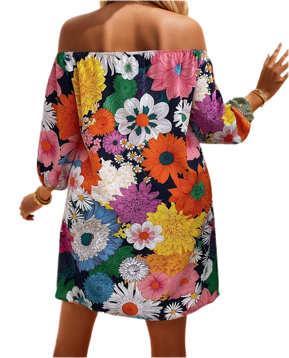 Women
Plus Size Floral Off Shoulder Puff Bubble Dress