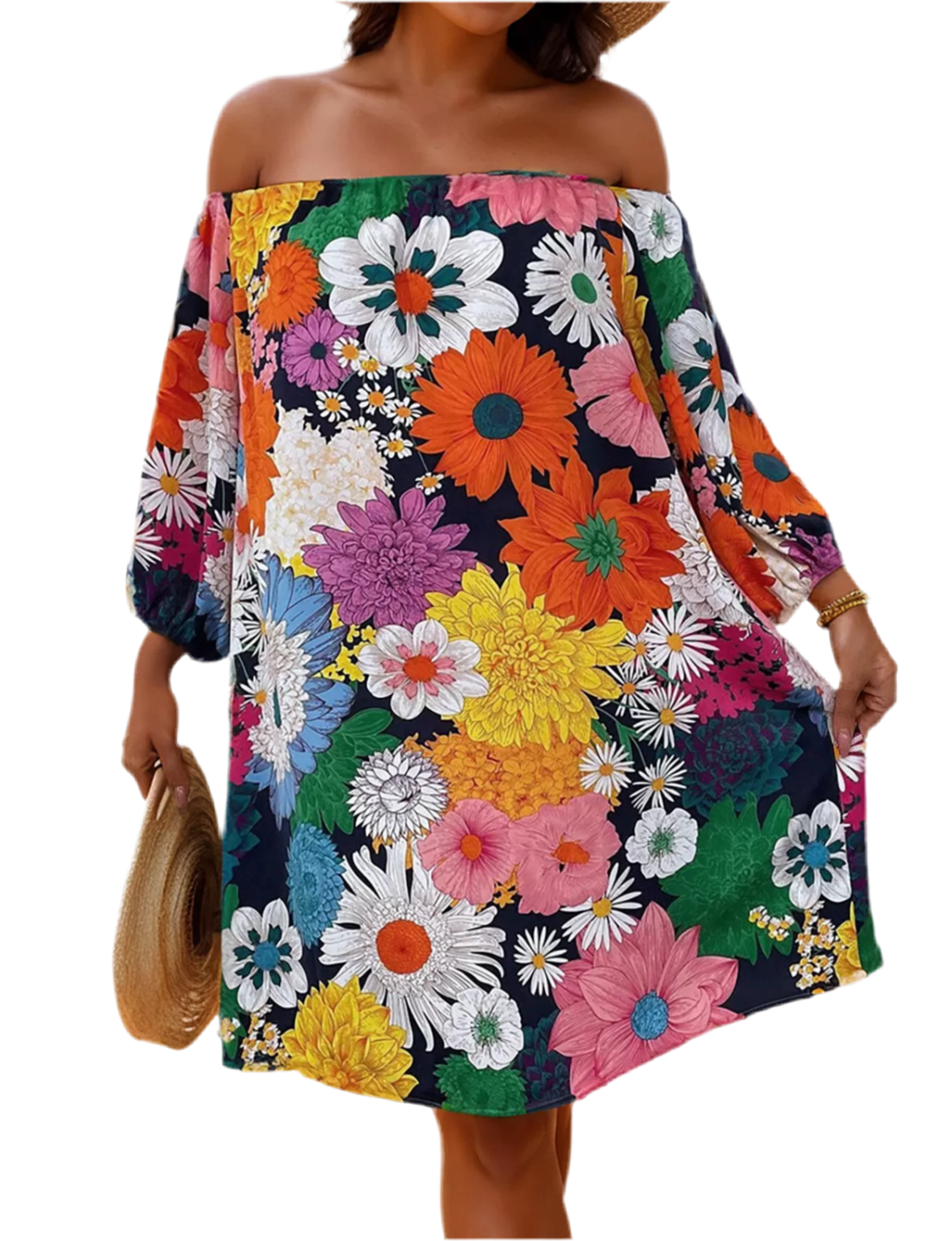 Women
Plus Size Floral Off Shoulder Puff Bubble Dress