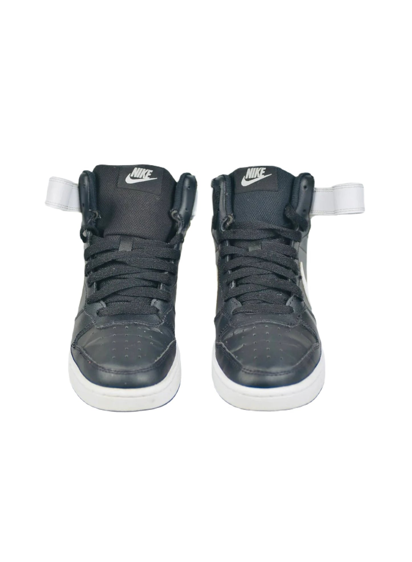 NIKE Court Borough Mid 2 Kids Size 6Y BASKETBALL Shoes Black/White