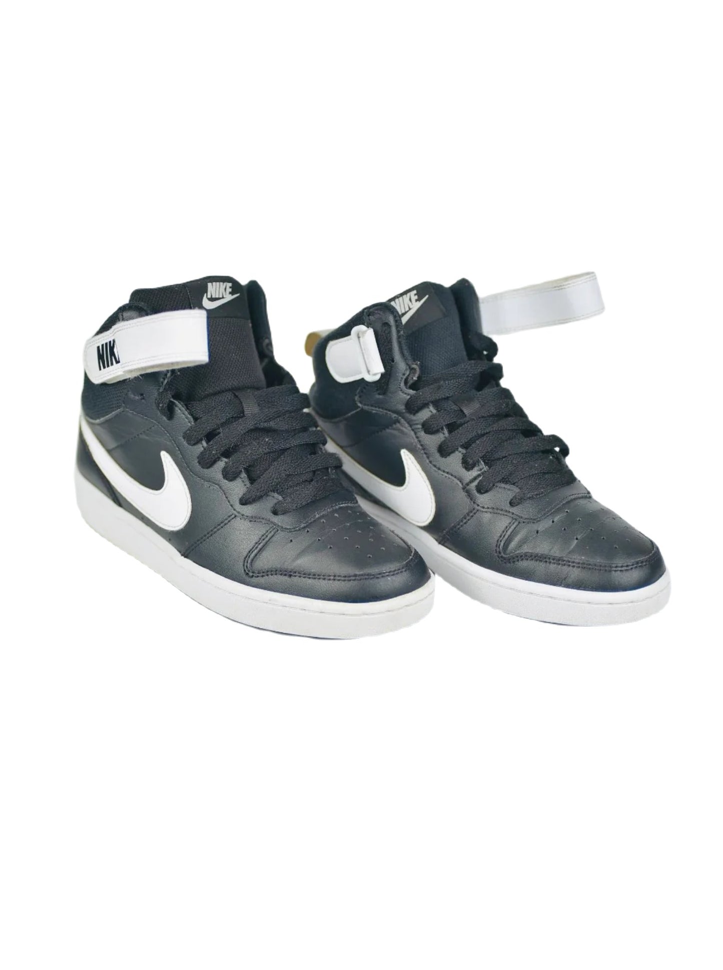 NIKE Court Borough Mid 2 Kids Size 6Y BASKETBALL Shoes Black/White