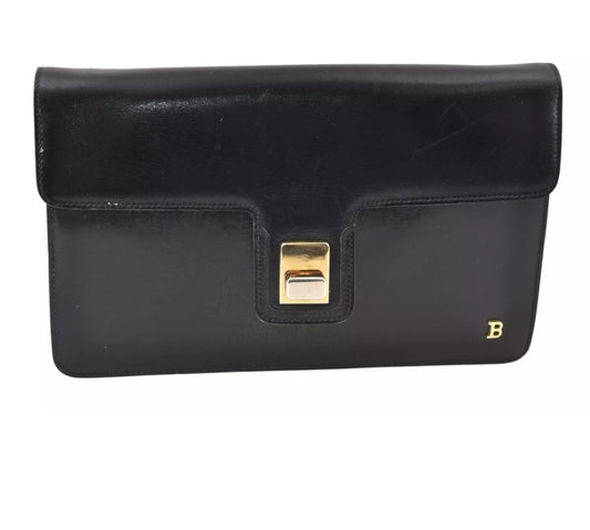 BALLY Vintage Leather 2Way Clutch Shoulder Bag