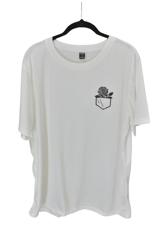 SHEIN White Rose T-Shirt