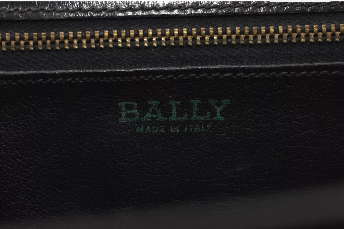 BALLY Vintage Leather 2Way Clutch Shoulder Bag