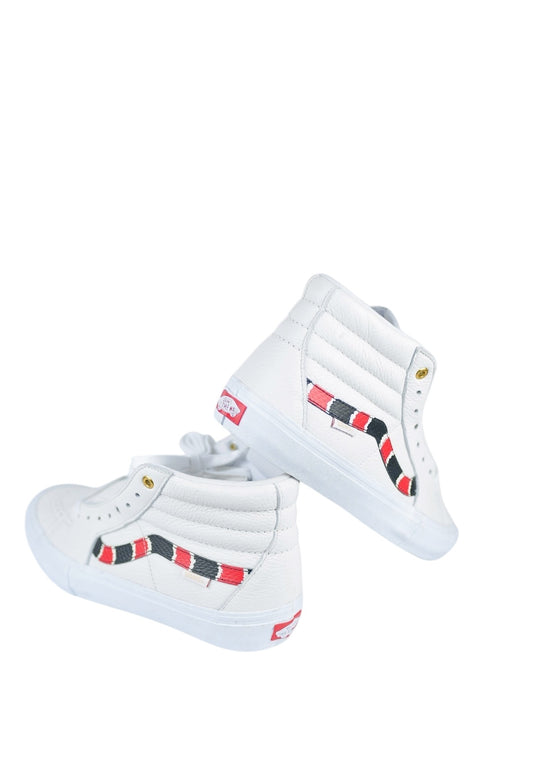 Vans SK8 Hi PRO White Leather Coral Snake Men's