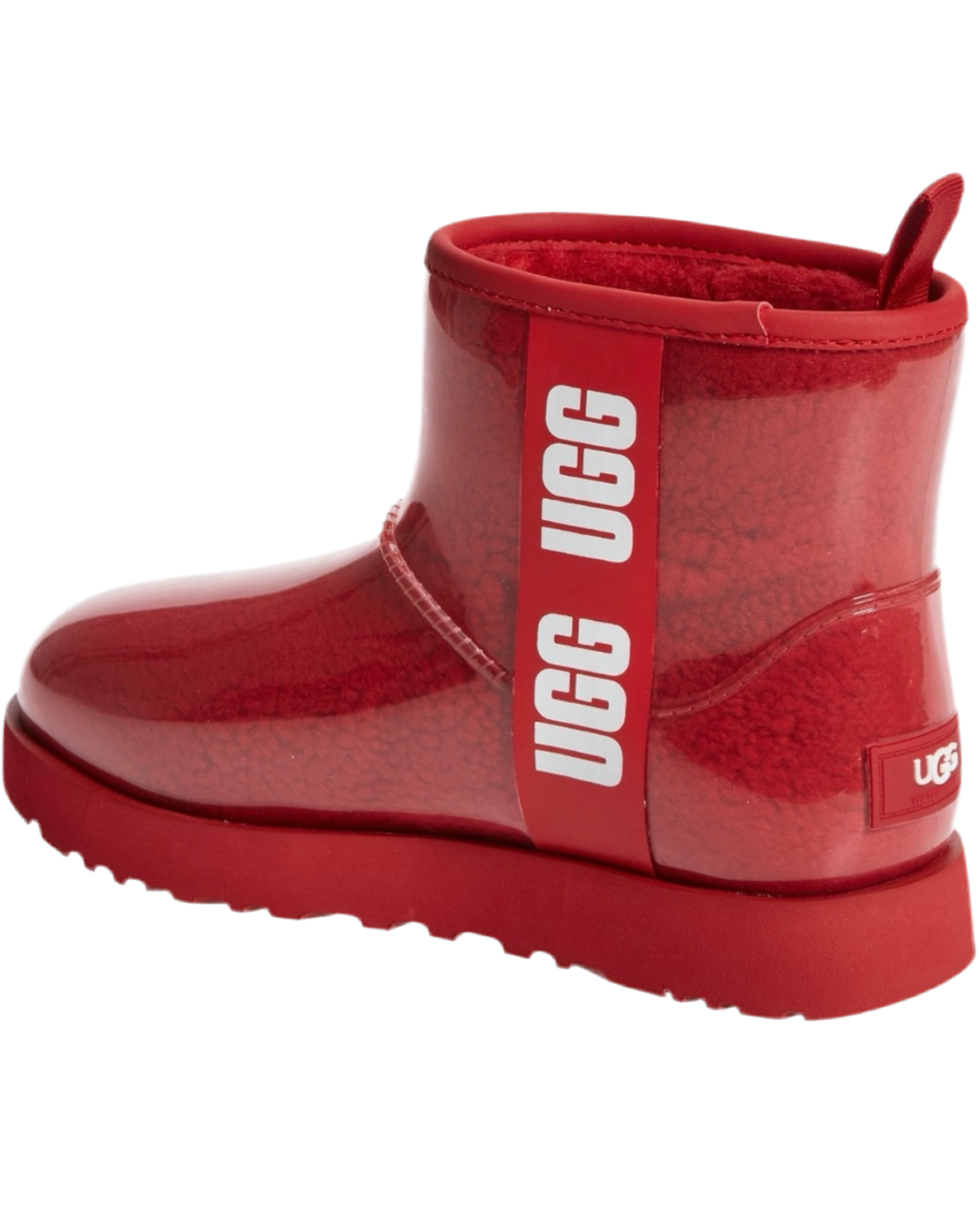 UGG Samba Clear Classic Red Mini Waterproof Rain Snow Boots, Women's