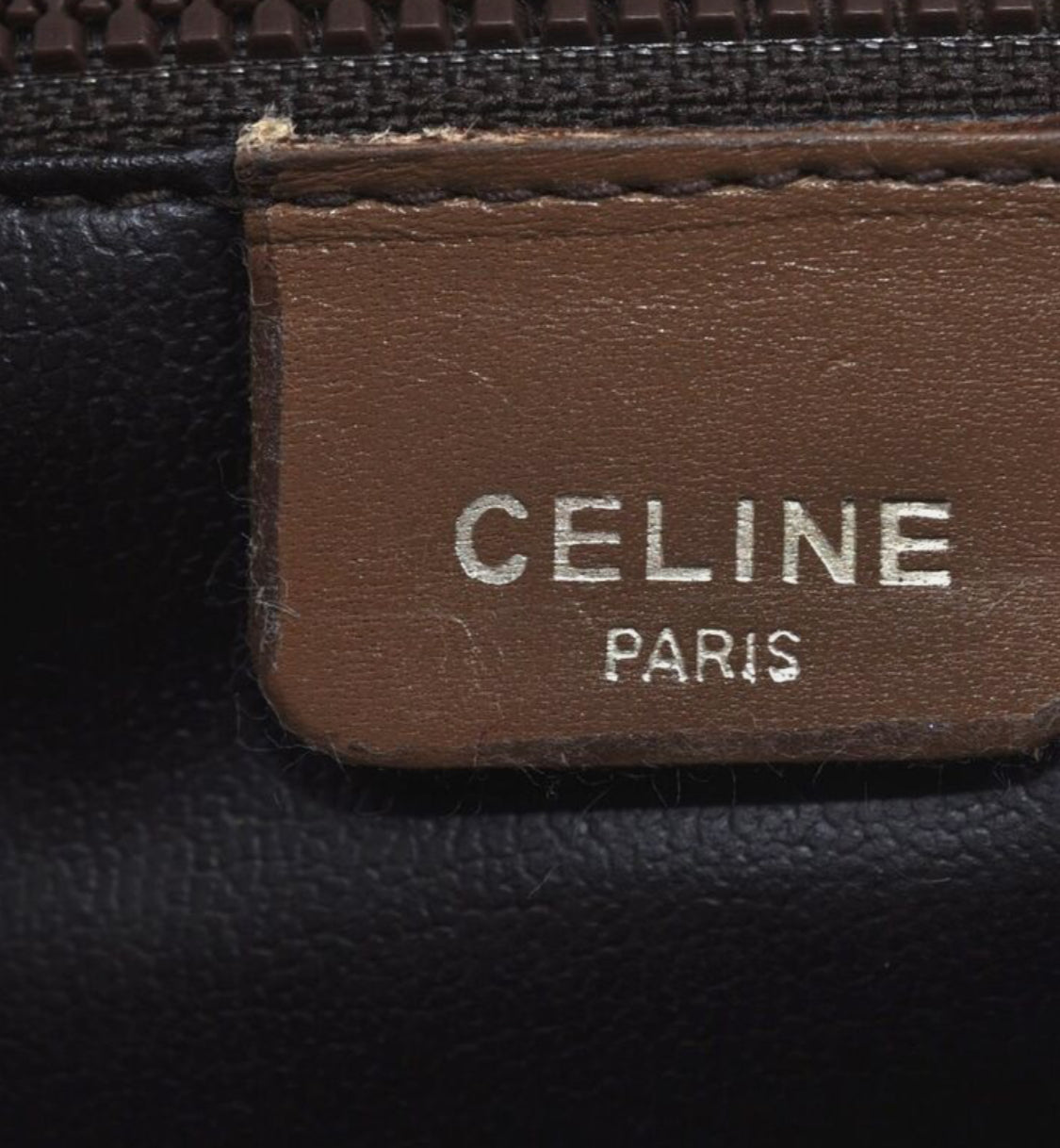 Authentic CELINE Macadam Blason Pattern Clutch Hand Bag PVC Leather Brown Available 2025 Preowned