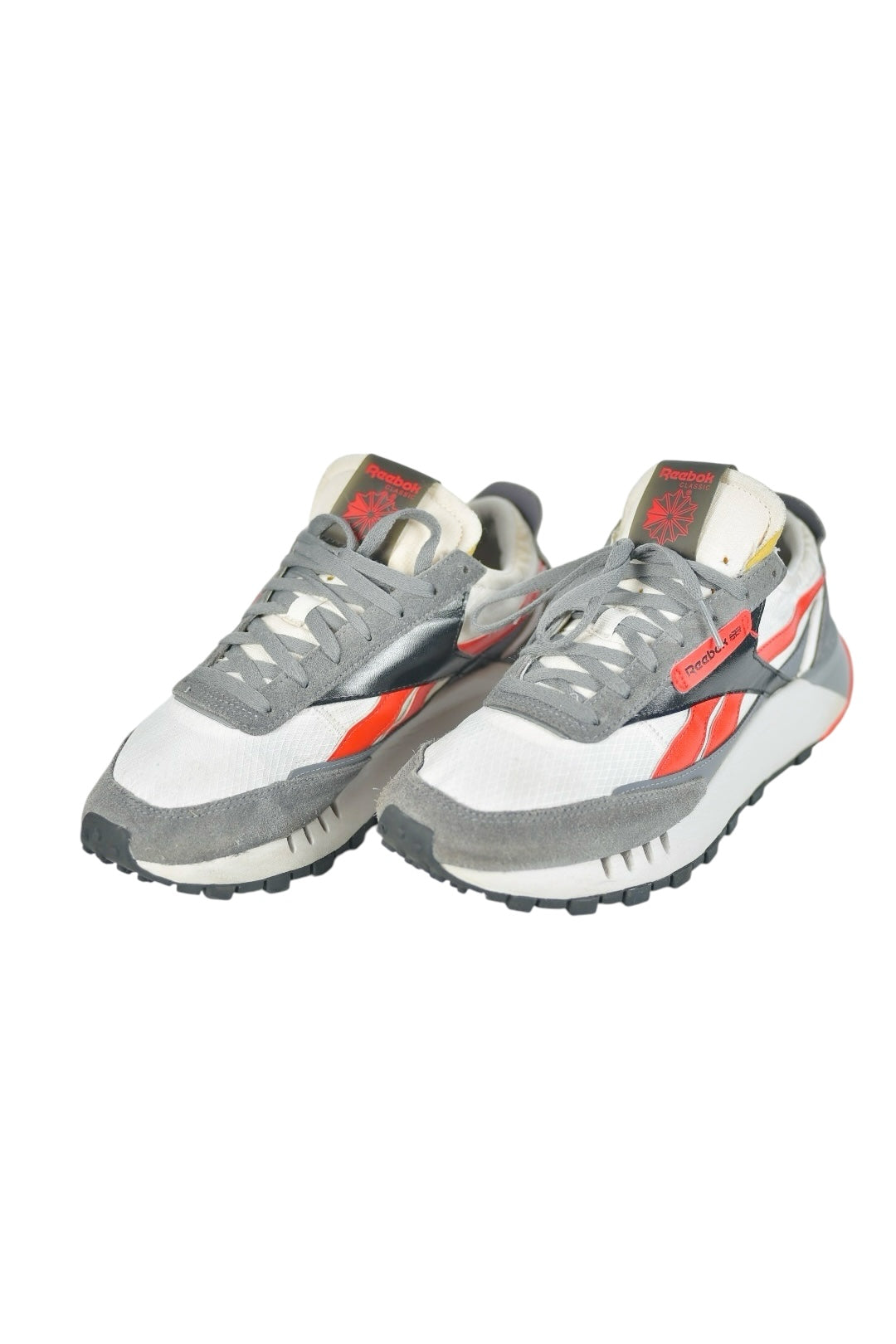 Reebok CL Legacy Leather Gray Red White Black Shoes Men's