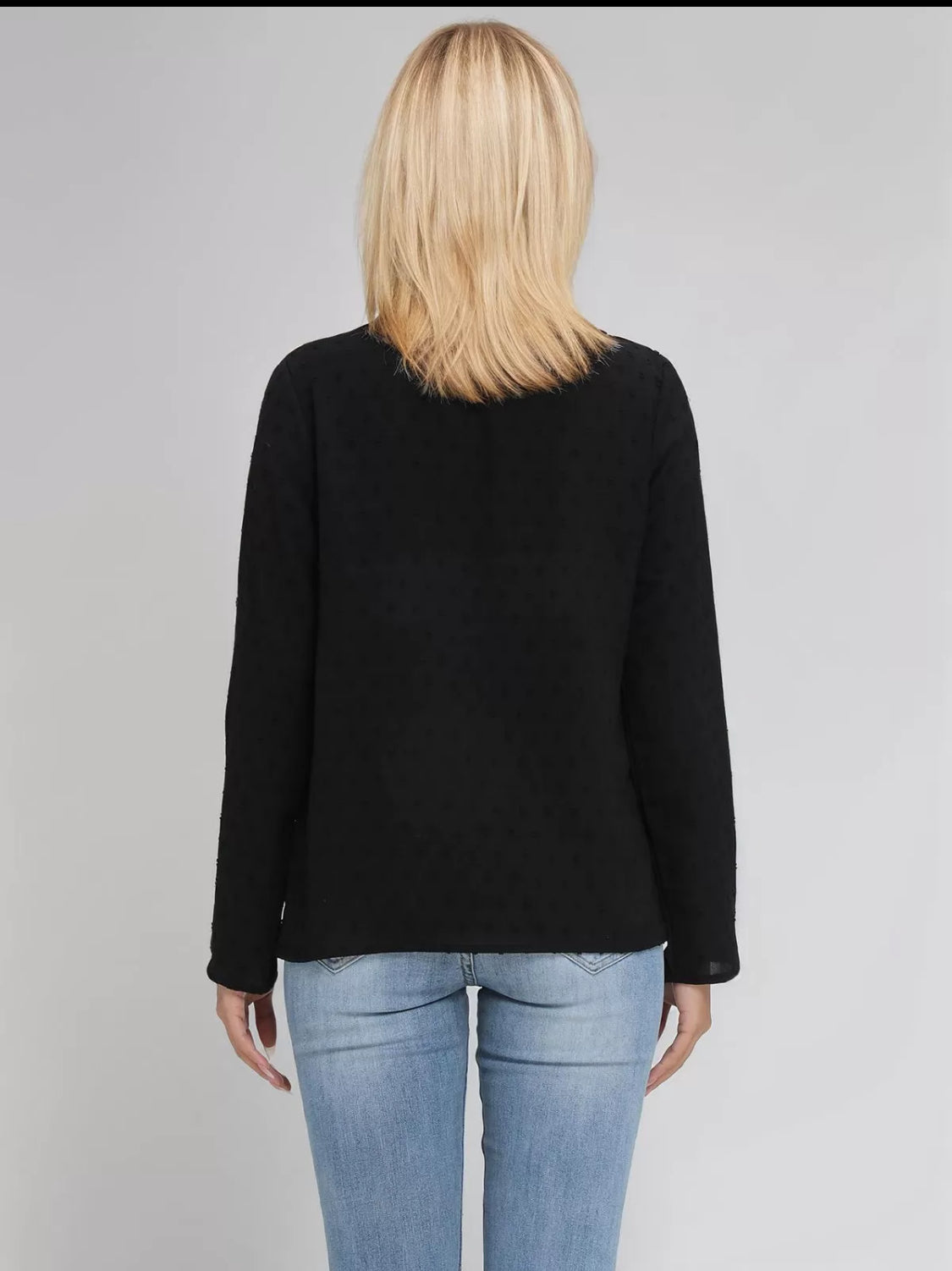 Black Petal Long Sleeve Top