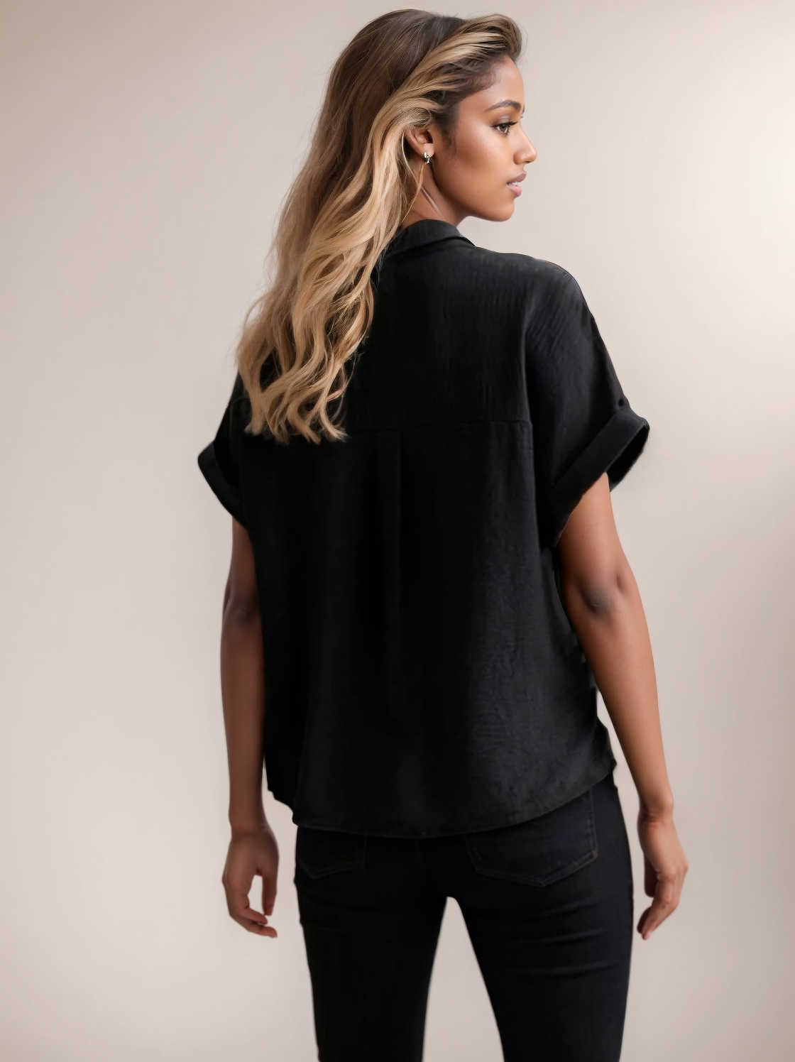 Cuffed Short Sleeve Top