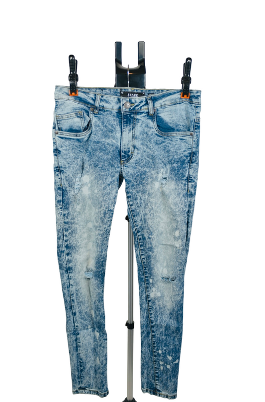 Spark denim jeans blue splashed