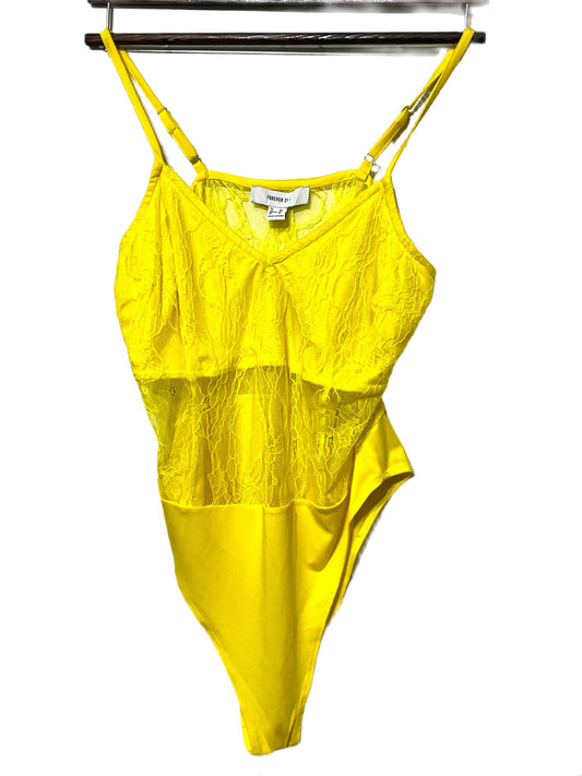 Forever21 Yellow Women Bodysuit Size