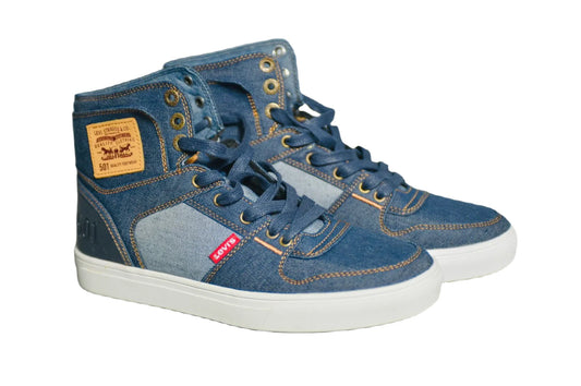 Levis Mason Hi 501 518995UU32 Mens Denim Navy/Reverse High Top Sneakers Shoes 8