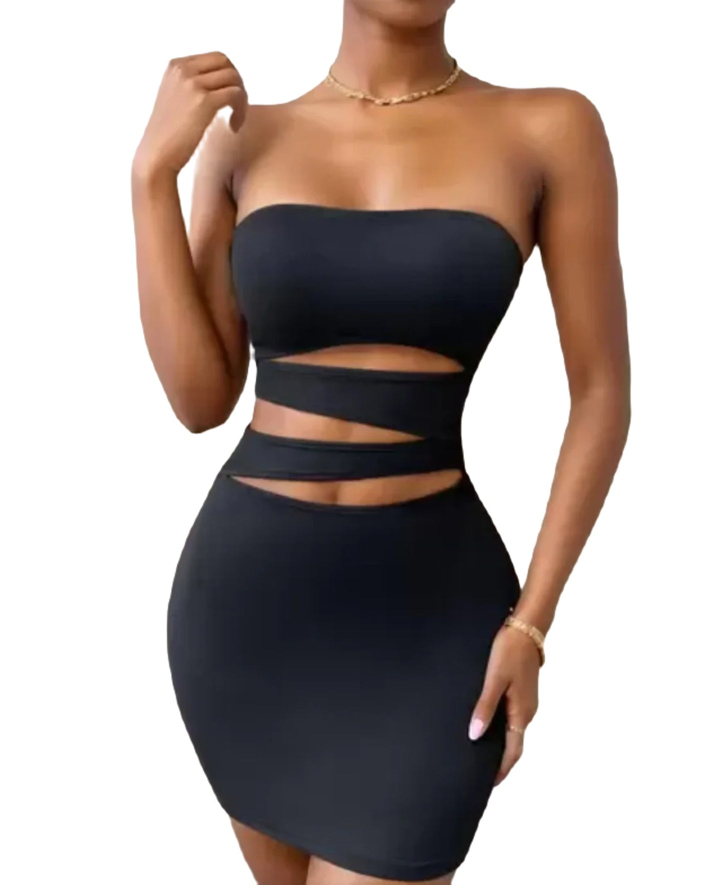 Solid Strapless Bodycon Dress