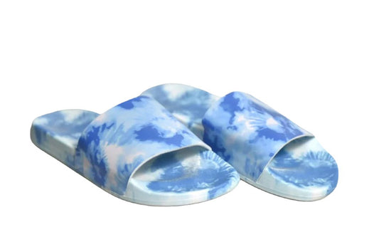 Blue tie dye slides men’s size