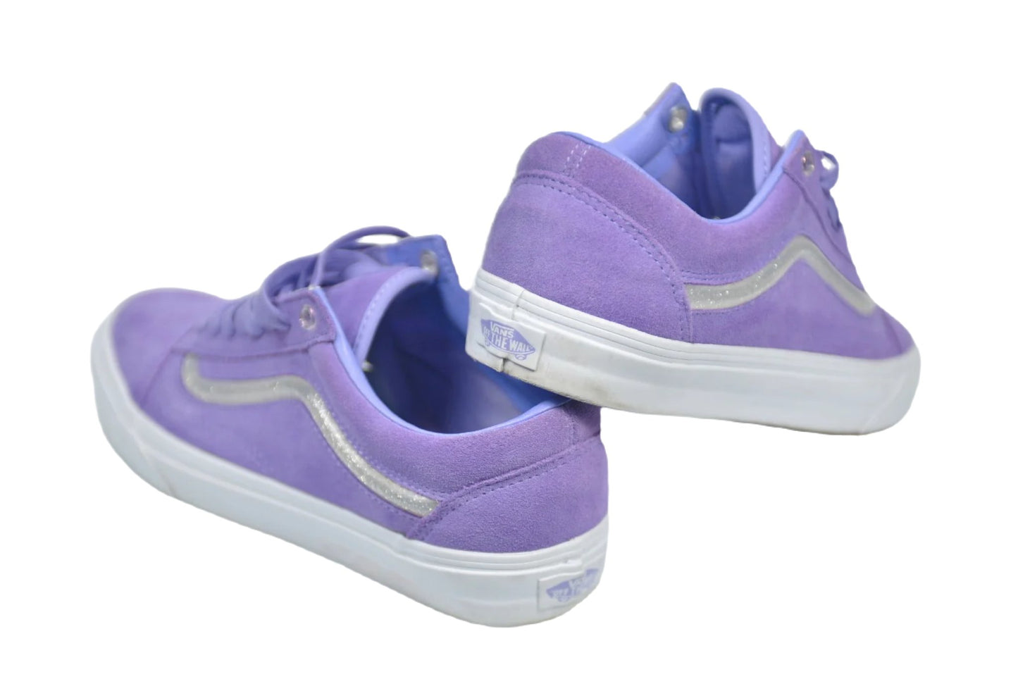 Vans Shoes Women’s Old-School Vans Authentic Low Top Classic 6 Purple Glitter Liner Size 8