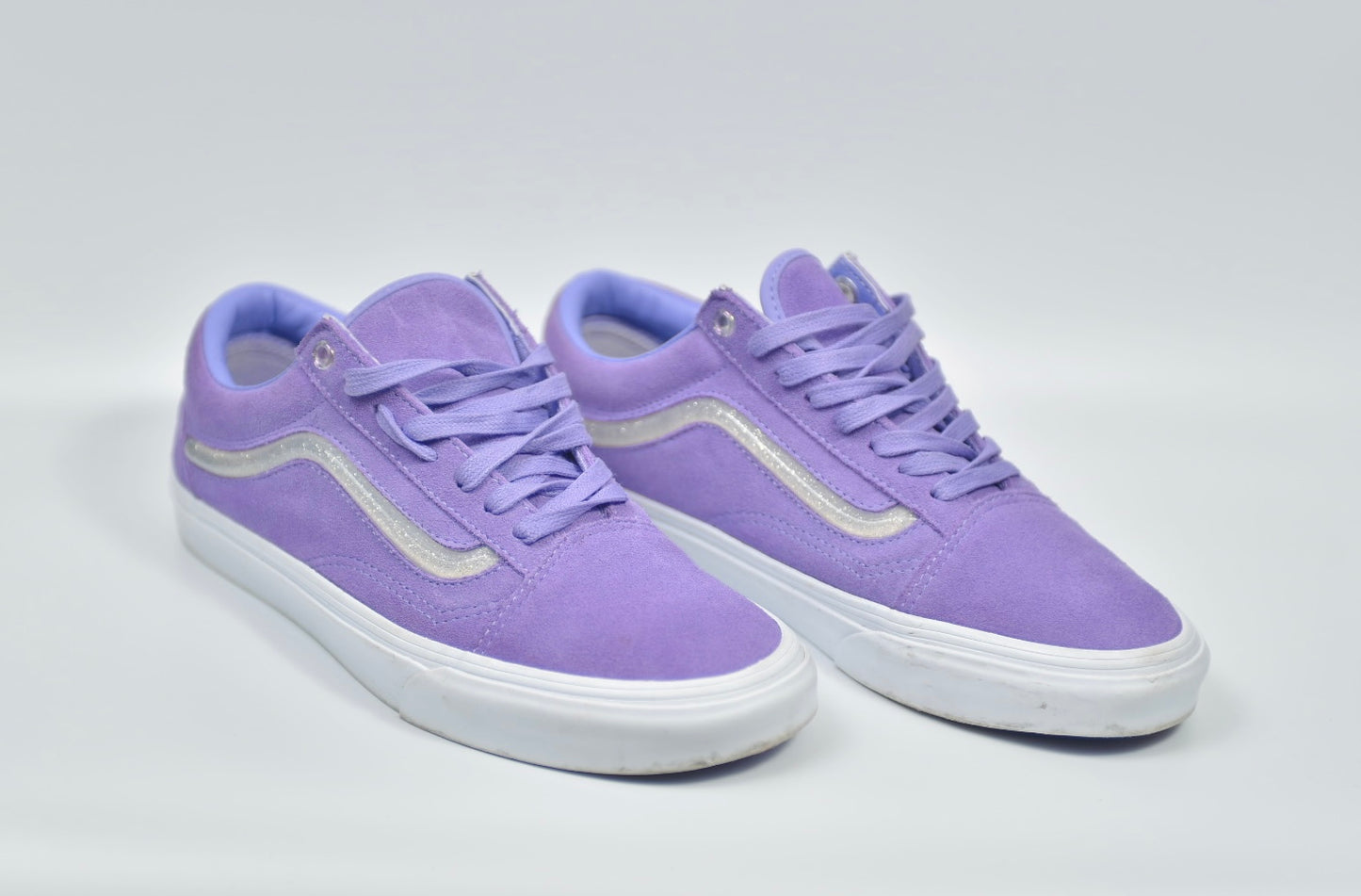 Vans Shoes Women’s Old-School Vans Authentic Low Top Classic 6 Purple Glitter Liner Size 8