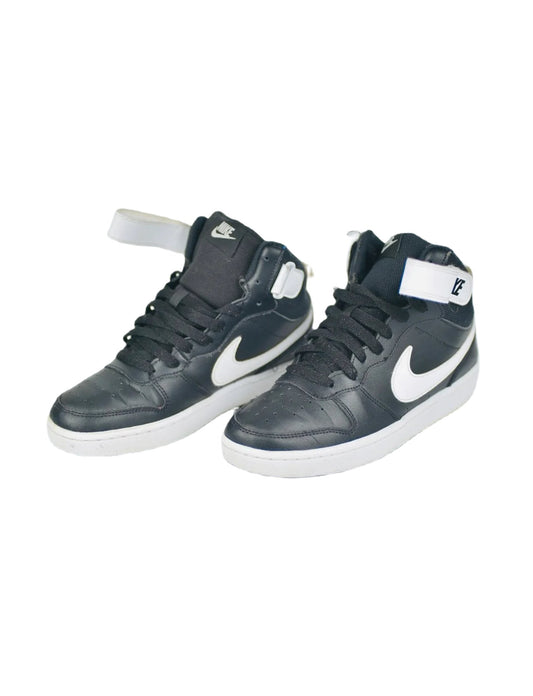 NIKE Court Borough Mid 2 Kids Size 6Y BASKETBALL Shoes Black/White