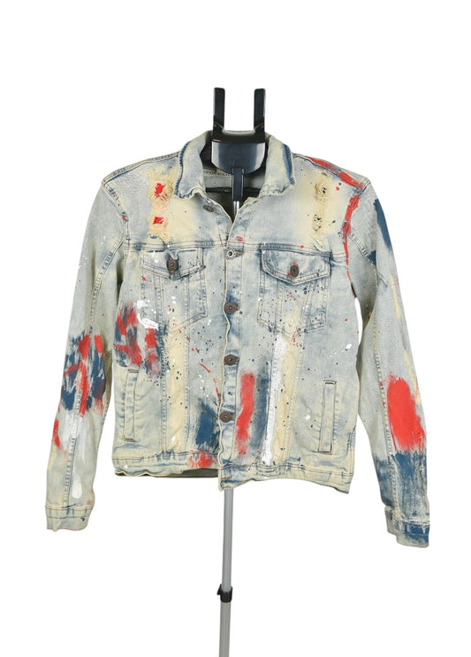 Boys Evolution Stylish Paint Splash Denim Jacket